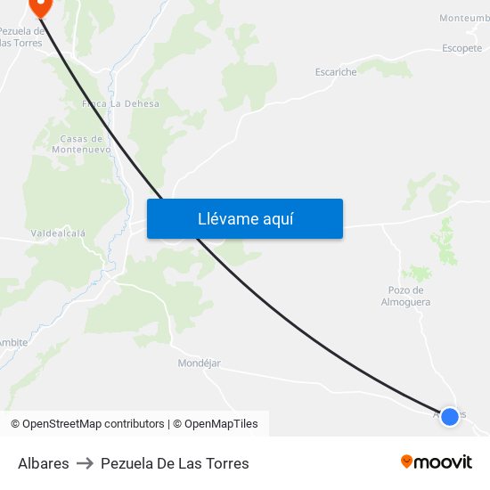 Albares to Pezuela De Las Torres map