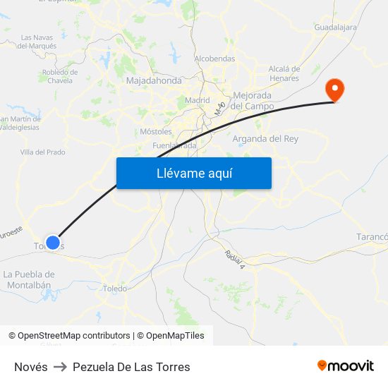 Novés to Pezuela De Las Torres map