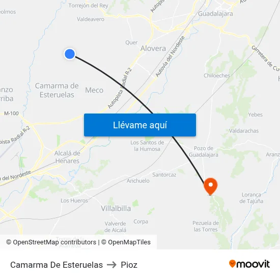 Camarma De Esteruelas to Pioz map