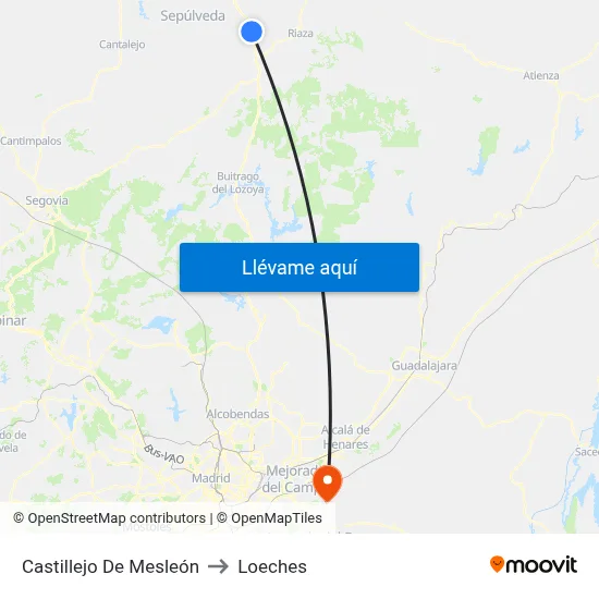 Castillejo De Mesleón to Loeches map