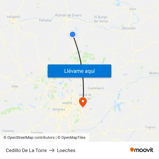 Cedillo De La Torre to Loeches map