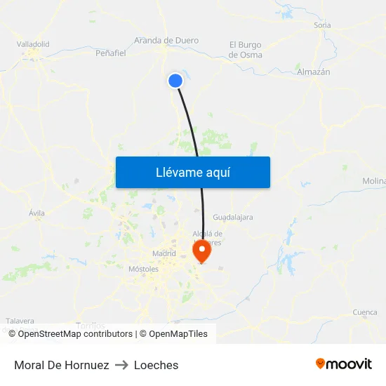 Moral De Hornuez to Loeches map