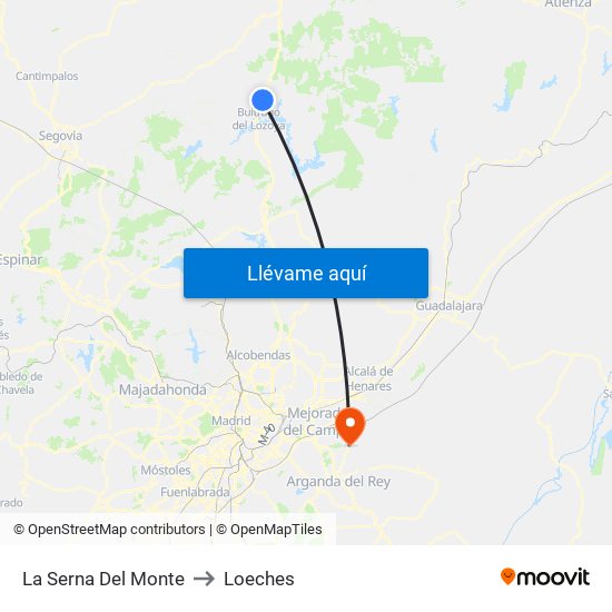 La Serna Del Monte to Loeches map