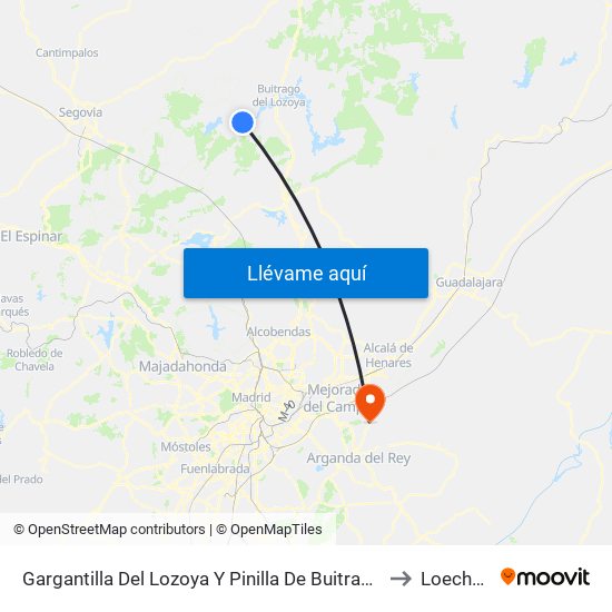 Gargantilla Del Lozoya Y Pinilla De Buitrago to Loeches map