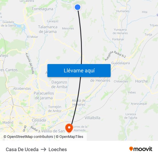 Casa De Uceda to Loeches map