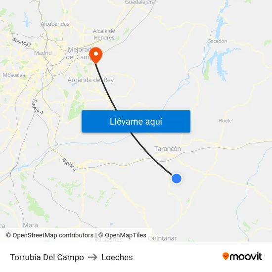 Torrubia Del Campo to Loeches map