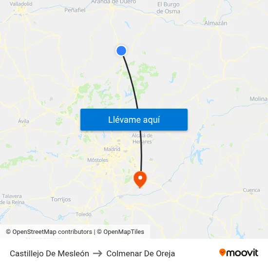 Castillejo De Mesleón to Colmenar De Oreja map