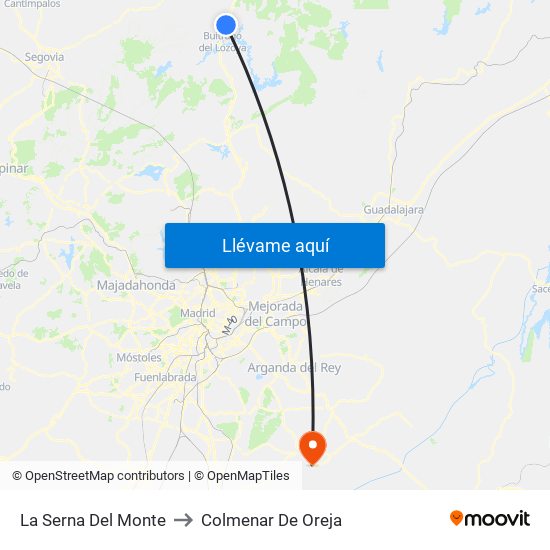 La Serna Del Monte to Colmenar De Oreja map