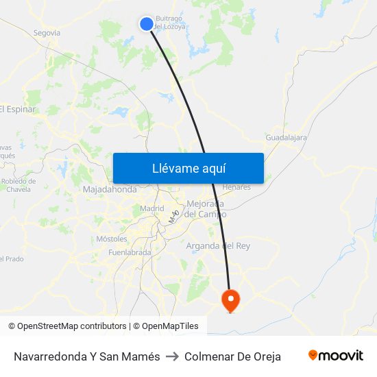 Navarredonda Y San Mamés to Colmenar De Oreja map