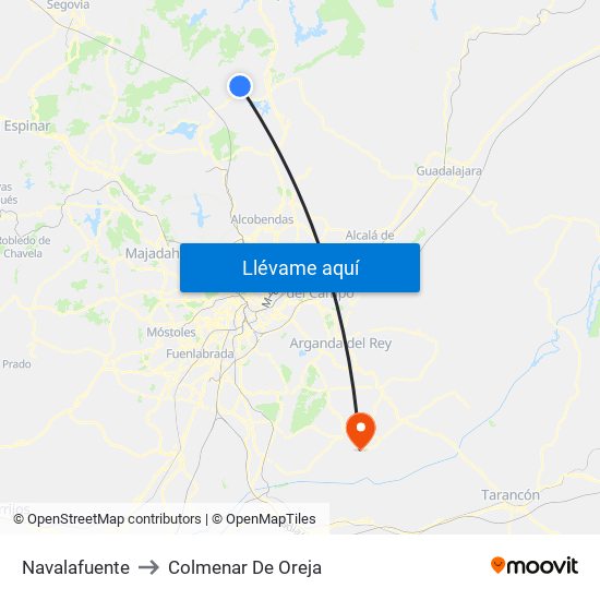 Navalafuente to Colmenar De Oreja map