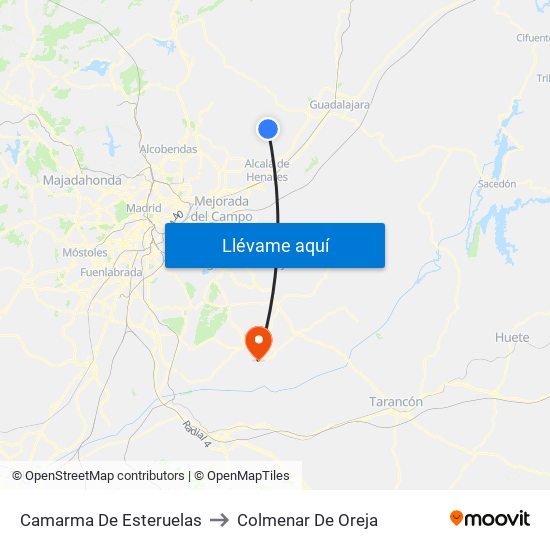 Camarma De Esteruelas to Colmenar De Oreja map