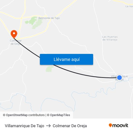 Villamanrique De Tajo to Colmenar De Oreja map