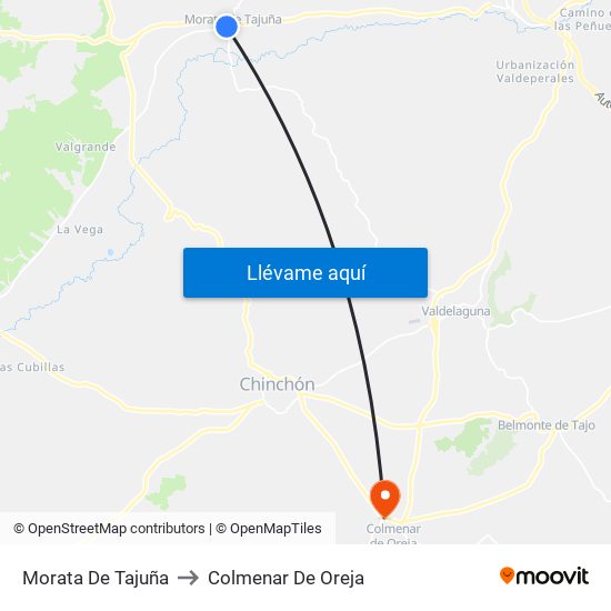Morata De Tajuña to Colmenar De Oreja map