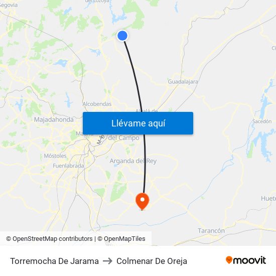 Torremocha De Jarama to Colmenar De Oreja map