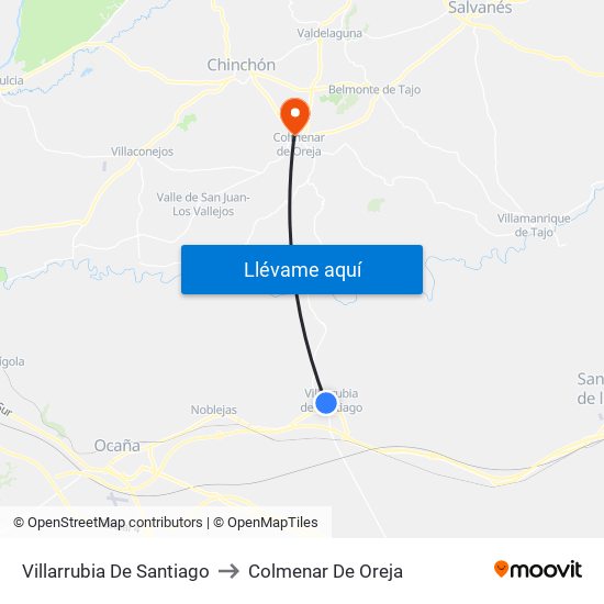 Villarrubia De Santiago to Colmenar De Oreja map