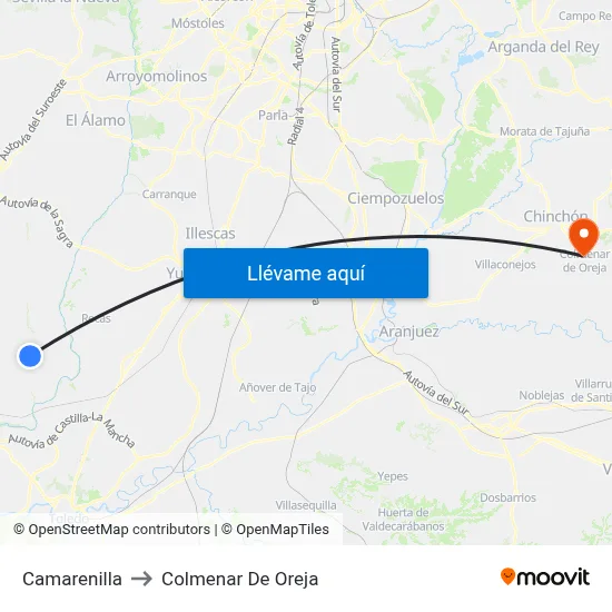 Camarenilla to Colmenar De Oreja map