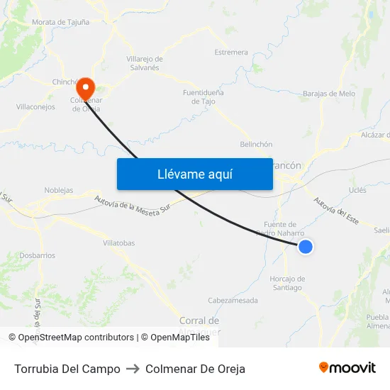 Torrubia Del Campo to Colmenar De Oreja map