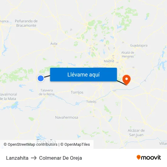 Lanzahíta to Colmenar De Oreja map