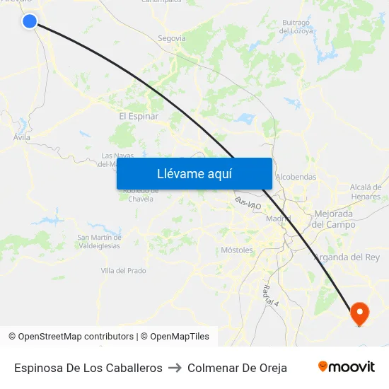 Espinosa De Los Caballeros to Colmenar De Oreja map