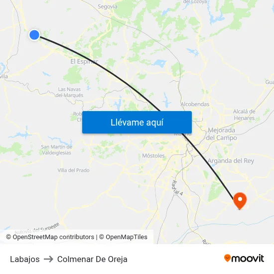 Labajos to Colmenar De Oreja map