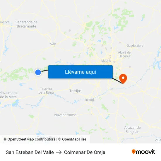 San Esteban Del Valle to Colmenar De Oreja map