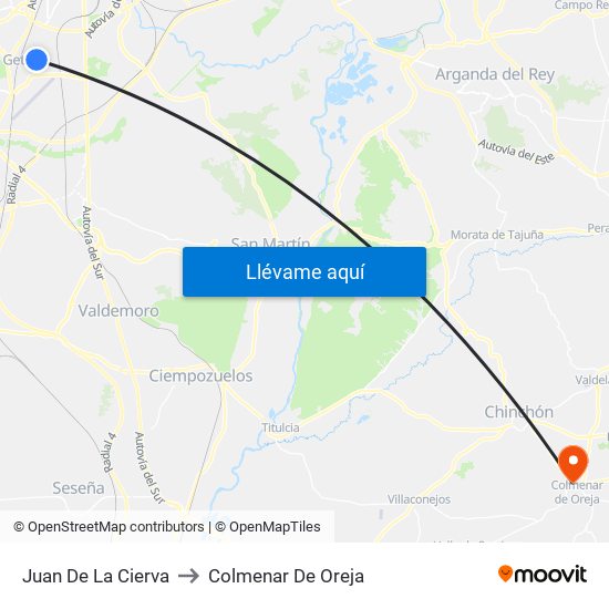 Juan De La Cierva to Colmenar De Oreja map
