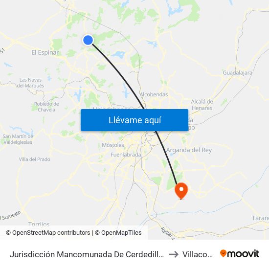 Jurisdicción Mancomunada De Cerdedilla Y Navacerrada to Villaconejos map