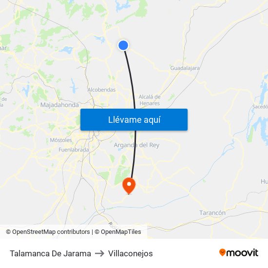 Talamanca De Jarama to Villaconejos map