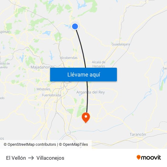 El Vellón to Villaconejos map