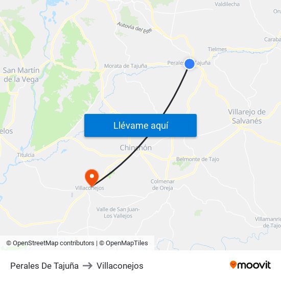 Perales De Tajuña to Villaconejos map