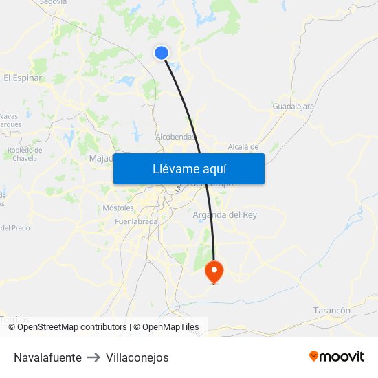 Navalafuente to Villaconejos map