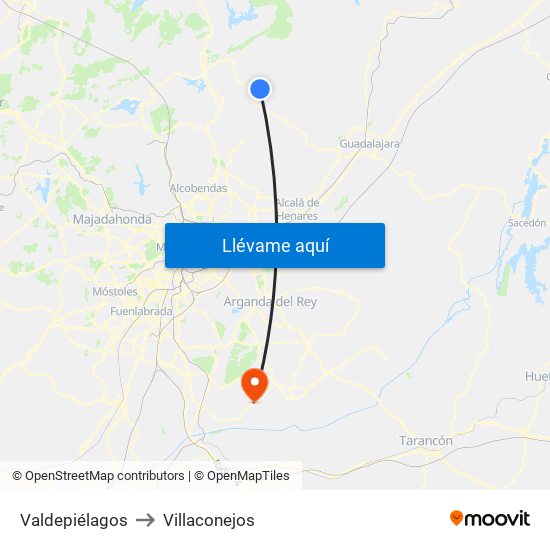 Valdepiélagos to Villaconejos map