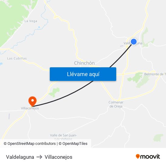 Valdelaguna to Villaconejos map