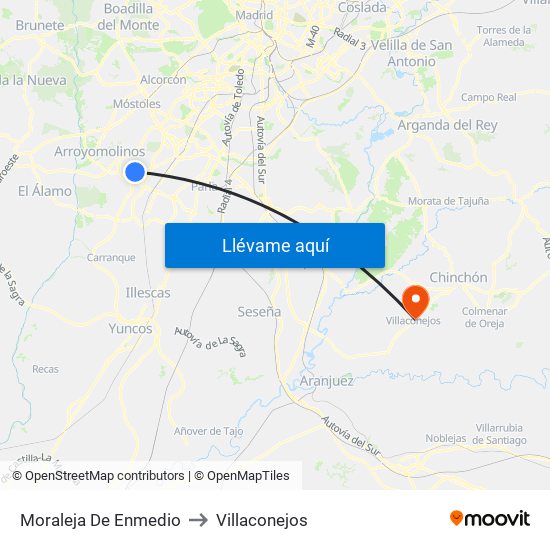 Moraleja De Enmedio to Villaconejos map