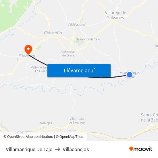 Villamanrique De Tajo to Villaconejos map