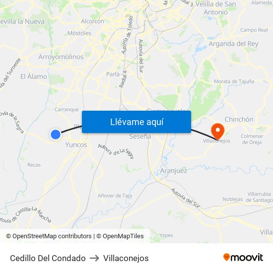 Cedillo Del Condado to Villaconejos map