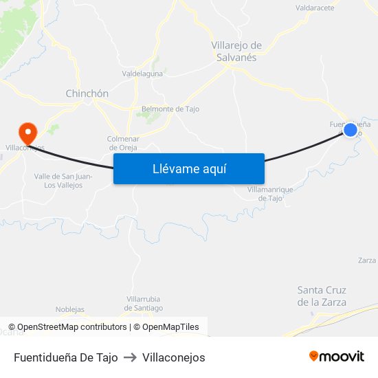 Fuentidueña De Tajo to Villaconejos map