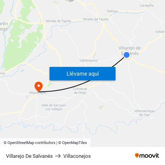 Villarejo De Salvanés to Villaconejos map