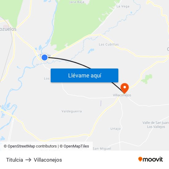 Titulcia to Villaconejos map