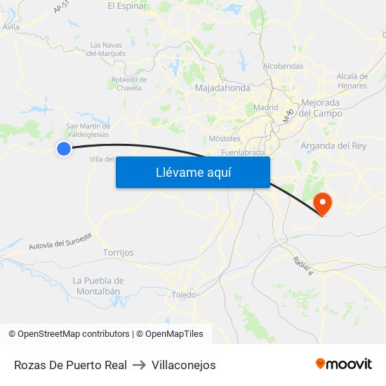 Rozas De Puerto Real to Villaconejos map