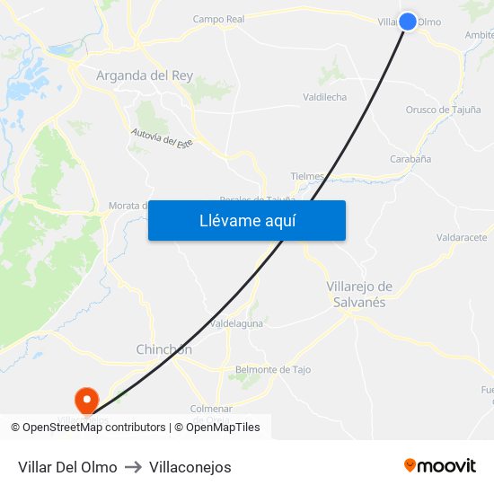 Villar Del Olmo to Villaconejos map