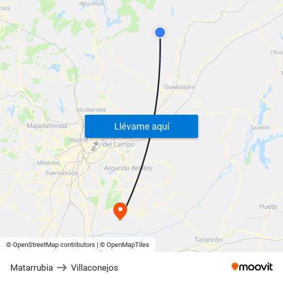 Matarrubia to Villaconejos map