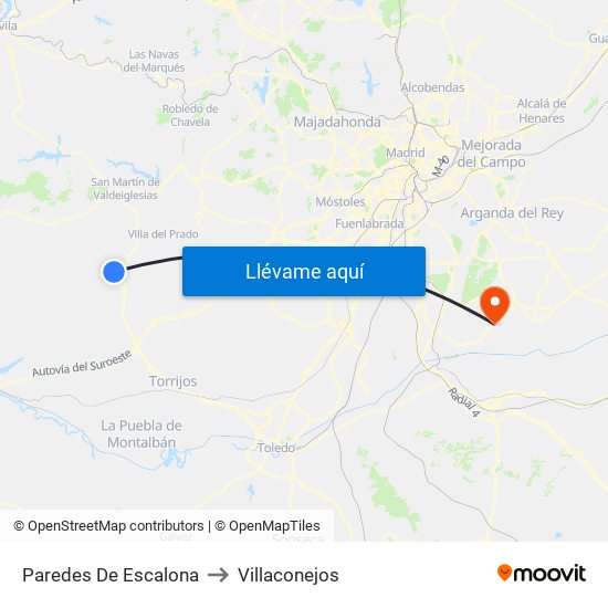 Paredes De Escalona to Villaconejos map