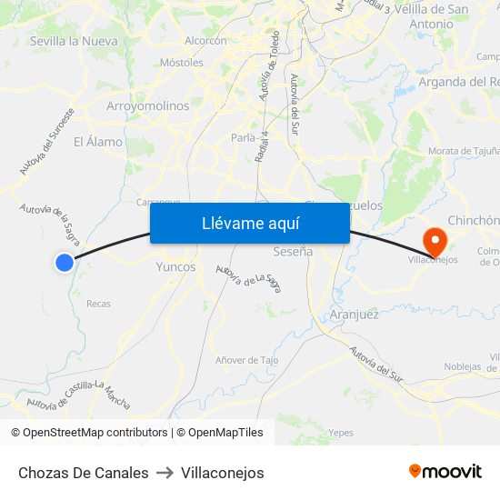 Chozas De Canales to Villaconejos map