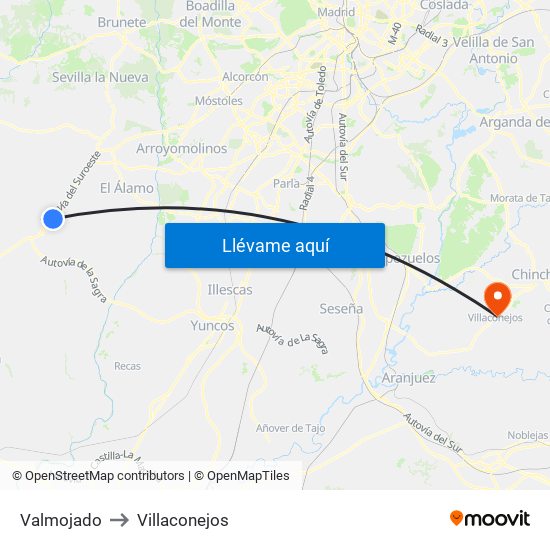 Valmojado to Villaconejos map