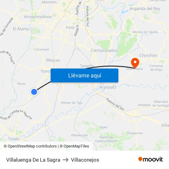 Villaluenga De La Sagra to Villaconejos map