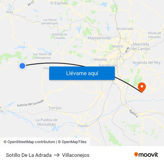 Sotillo De La Adrada to Villaconejos map