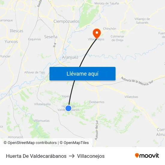 Huerta De Valdecarábanos to Villaconejos map