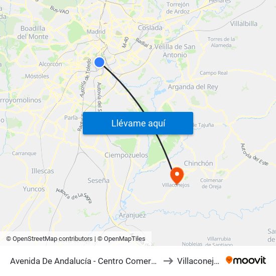 Avenida De Andalucía - Centro Comercial to Villaconejos map