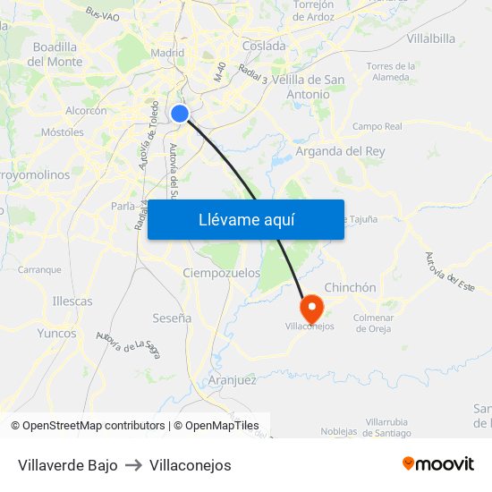 Villaverde Bajo to Villaconejos map